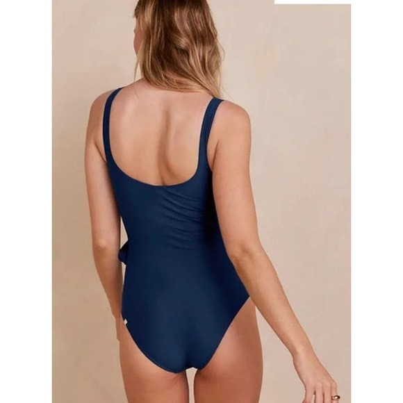 Summersalt The Perfect Wrap One-Piece Navy Blue size Medium - Picture 3 of 7